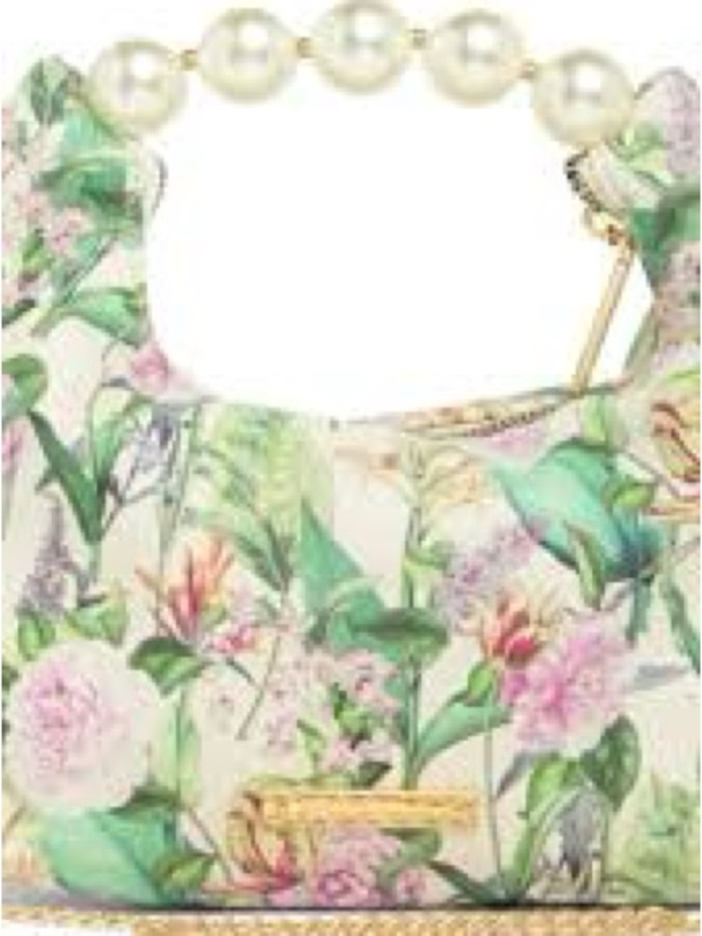 Betsey Johnson Floral Pearl-Handle Crossbody in Pink, Green & White - Picture 6 of 11